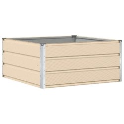 Helloshop26 - Jardinière moderne 100 x 100 x 45 cm style épuré usage extérieur en acier ivoire 02_0059135 - acier 3000240968761