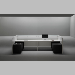 Banque d'accueil avec meuble rangement F25