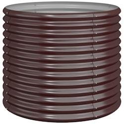 Helloshop26 - Jardinière bac lit surélevé plantes fleurs terrasse jardin de jardin acier enduit de poudre 80 x 80 x 68 cm marron 02_0038580 - marro