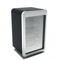 Petite vitrine réfrigérée positive - Table Top - noire ou rouge - froid ventilé - porte vitrée - capacité 85 cannettes