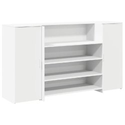 Bureau de réception Blanc 180x50x103,5 cm Bois d'ingénierie Modèle Atlas Master Métal - 8721158629401