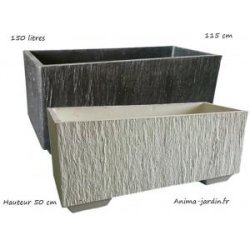 Grand bac grande jardinière en béton - 017360-ardoise