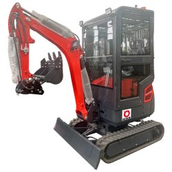 Mini-pelle 1,8 tonnes avec cabine moteur Kubota 10,2 kW 3 cylindres avec bras pivotant et train de chenilles extensible MW Tools MG18FC