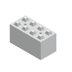 Bloc béton anti-intrusion - 60x60x120cm - lisse, matricé, teinté ou réfléchissant selon vos demandes