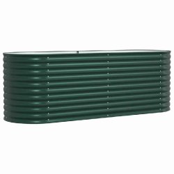 Helloshop26 - Jardinière surélevée minimaliste pour jardin terrasse 240 x 80 x 81 cm en acier vert 02_0058904 - vert acier 3000240840678