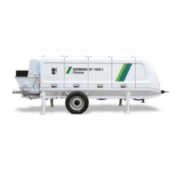 Pompe à béton stationnaire SP 7000 E - moteur électrique 250/300 kW - débit max 113 m³/h - pression max 162 bar