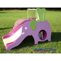Toboggan éléphant - De 2 à 6 ans - Structure en pin nord rouge Finlande, traitement autoclave classe 4
