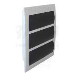 Boîtier de distribution encastrable avec porte enfumée - rail N/PE 3×14 (42 modules) - IP40 - dimensions 475×310×75mm
