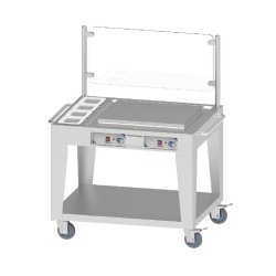 Stand ambulant à plaque à snacker dessus inox avec dosseret visible - CSAPAS