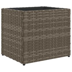 Helloshop26 - Jardinière bac lit surélevé plantes fleurs terrasse jardin 36 x 30 x 32 cm résine tressée gris 02_0037517 02_0037517 - gris acier 3