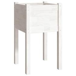 Helloshop26 - Jardinière bac lit surélevé plantes fleurs terrasse jardin d'extérieur 40 x 40 x 70 cm bois de pin massif blanc 02_0038549 - blanc B