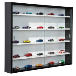 Kt9768-911 - vitrine murale "collecty" pour miniatures - noir et blanc - inter link - 80x9,5x60 cm