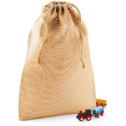 Sac réutilisable à cordelette en jute - Réf: W415 - Westford Mill - fibre résistante et écologique - Taille XXS - Couleur Natural