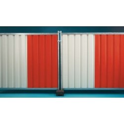 Clôtures mobiles opaques - 2m x 2m - acier galvanisé et tôle ondulée