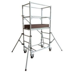 Échafaudage roulant en acier galvanisé Goliath 120 - Comabi SNC - hauteur de travail maximale 4 m - robuste et pratique