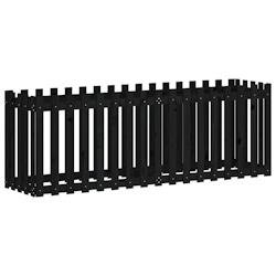 Helloshop26 - Jardinière bac lit surélevé plantes fleurs terrasse jardin de jardin design de clôture 200 x 50 x 70cm pin massif noir 02_0039809 -