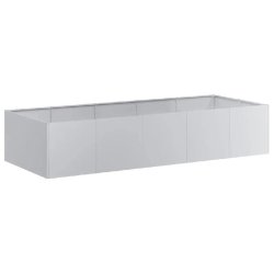 Helloshop26 - Jardinière rectangulaire moderne extérieure 200 x 80 x 40 cm stable et esthétique en acier galvanisé 02_0051540 - acier 3000236969864