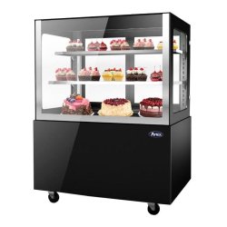 Vitrine réfrigérée droite noire service arrière 400L Atosa
