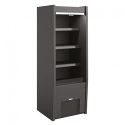 Vitrine réfrigérée murale noire avec 3 étagères et groupe logé - 680x660x1900 - VM680N