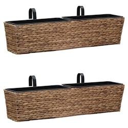 Helloshop26 - Lot de 2 jardinières jacinthe d'eau 39 cm marron 02_0000881 - marron métal 3000072161538