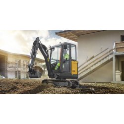 Mini-pelle sur chenilles EC18E - puissance 12 kW - poids 1810 kg - capacité godet 0.01 à 0.05 m³ - force de cavage 12.9 kN