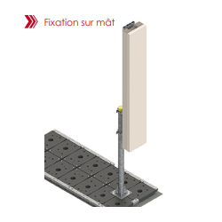 Déport d'antenne DEAN EVO - TCB avec bride aluminium extrudée - Hauteur max 2750-4000 mm