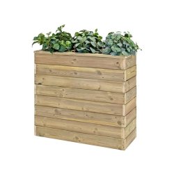 HORTALIA Jardinière en bois avec réserve d’eau Nidum Basic 86 x 34 x 80 cm – Intérieur et extérieur - marron Bois massif N838