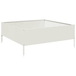 Helloshop26 - Jardinière bac lit surélevé plantes fleurs terrasse jardin de jardin 100 x 100 x 25 cm acier blanc 02_0039265 - blanc acier 300021857