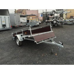 Remorque utilitaire multi-usages sans frein à bâche plate - Erdé Expert LC 251 Bois - Fabrication française et châssis modulable