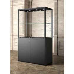 Vitrine d'exposition avec rangement muséographique MU/120FMVA - Éclairage LED et serrure
