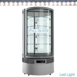 Vitrine réfrigérée cylindrique ventilée - 5 niveaux - Full vitrée - Modèle RON/79AV - Volume 790L