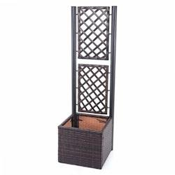 Décoshop26 - Jardinière treillis en polyrotin pour bac à plantes 142x43x43cm marron 04_0003719 - marron 3000420832691