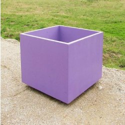 Jardinière carrée en béton armé - 47 x 47 x H47 cm - Revêtement hydrofuge et antigraffiti en option