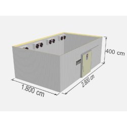 Chambre froide négative industrielle - TD FRZ-2016 - 2016 m3 - Isolation en panneaux sandwich - Porte coulissante