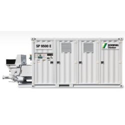 Pompe à béton stationnaire - SP 9500 E Container - Débit max. 94 m³/h - Pression max. 243 bar - Puissance 240 kW