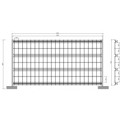 Barrière de chantier 4 tubes avec ses plots - acier galvanisé - panneaux de clôture dimensions 3 500 mm x 1 900 mm