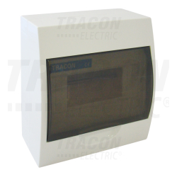 Boîte de distribution en saillie - cache fumée - rail N-PE 1×8 modul - IP40 - H×W×D=205×190×75mm