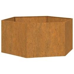 Helloshop26 - Jardinière bac lit surélevé plantes fleurs terrasse jardin Rouillé 90 x 90 x 45 cm acier corten marron 02_0038723 - marron métal 30