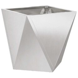 Helloshop26 - Jardinière moderne design extérieur 30 x 30 x 30 cm avec base intégrée en acier inoxydable argent 02_0053056 02_0053056 - inox 30002