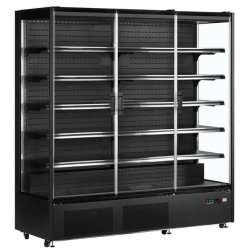 Vitrine réfrigérée PC1870B - 3 portes vitrées, noir, 4,13 m², refroidissement ventilé, garantie 2 ans