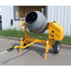 Bétonnière tractable 220/240 L - énergie essence - mélange de mortiers et béton sur chantier - disponible en location