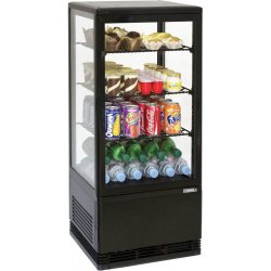 Mini vitrine réfrigérée positive 78L noire - froid ventilé - dégivrage automatique - thermostat électronique - 3 grilles incluses