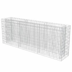 Helloshop26 - Jardinière lit surélevé plantes fleurs jardin à gabion acier galvanisé 270 x 50 x 100 cm 02_0001290 - acier 3000076601535