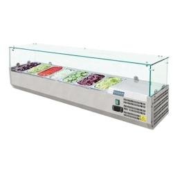 Vitrine À Ingrédients Réfrigérée Série G - 7 x GN 1/4 - Polar - argenté inox G609