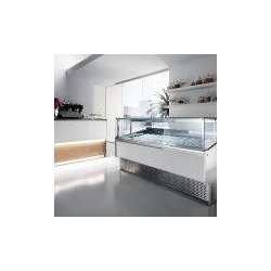 Vitrine à pâtisserie TWIN - lignes anguleuses et cubiques - système anti-buée et réfrigération optimisée