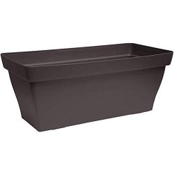 Poetic Jardin - Jardinière Roméo taupe JRO50TA avec soucoupe assortie et support métallique pratique