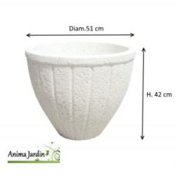 Bac rond Fuengirola en marbre grainé blanc - Framusa - 51 cm - Résistant au gel et aux intempéries