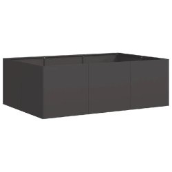 Helloshop26 - Jardinière profonde fond ouvert jardin balcon 120 x 80 x 40 cm en acier laminé à froid noir - vert acier 3000236962032