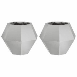 Helloshop26 - Lot de 2 jardinières rectangulaires extérieures pratiques 50 x 50 x 40 cm en acier inoxydable argent 02_0053127 02_0053127 - inox 3000