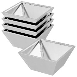Helloshop26 - Lot de 5 cache-pots trapézoïdaux modernes jardin extérieur 35 x 35 x 15 cm en acier inoxydable argent 02_0052363 - inox 3000237378399